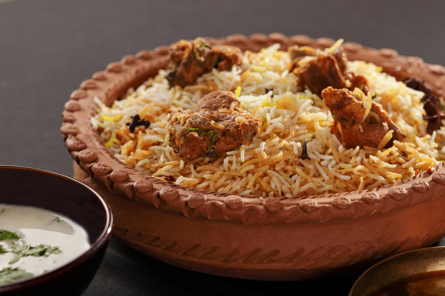 Goat biryani with fragrant spiced rice
