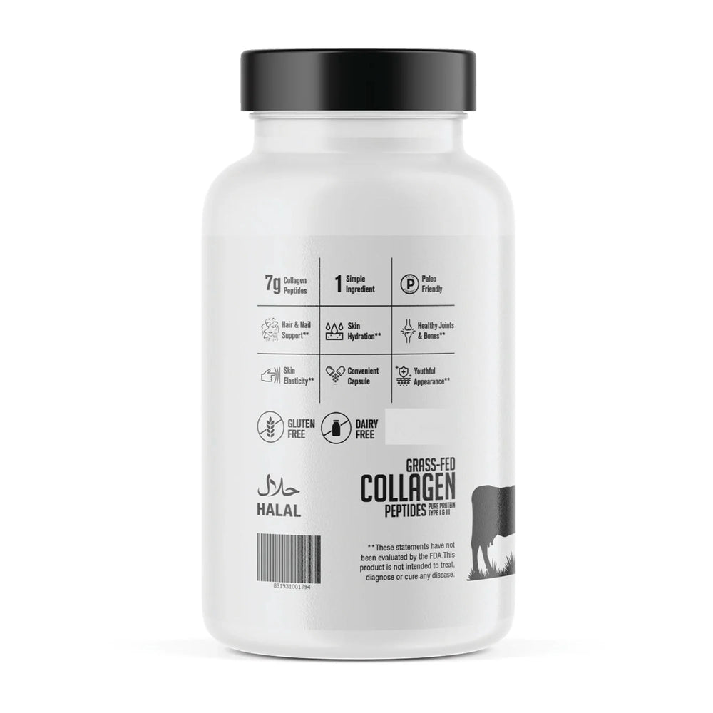 
                  
                    Collagen Peptides – Grass-Fed, Type I & III Capsules (360 Capsules| Free Shipping)
                  
                