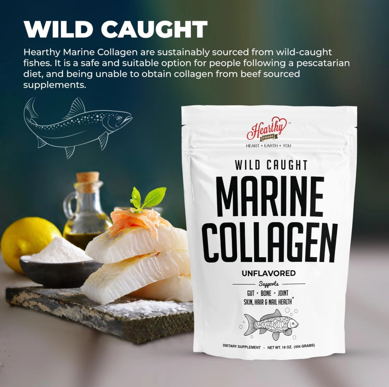 
                  
                    Premium Wild Caught Marine Collagen Powder
                  
                