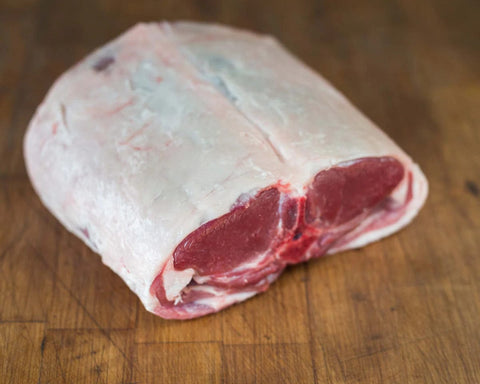 Whole bone-in lamb loin saddle