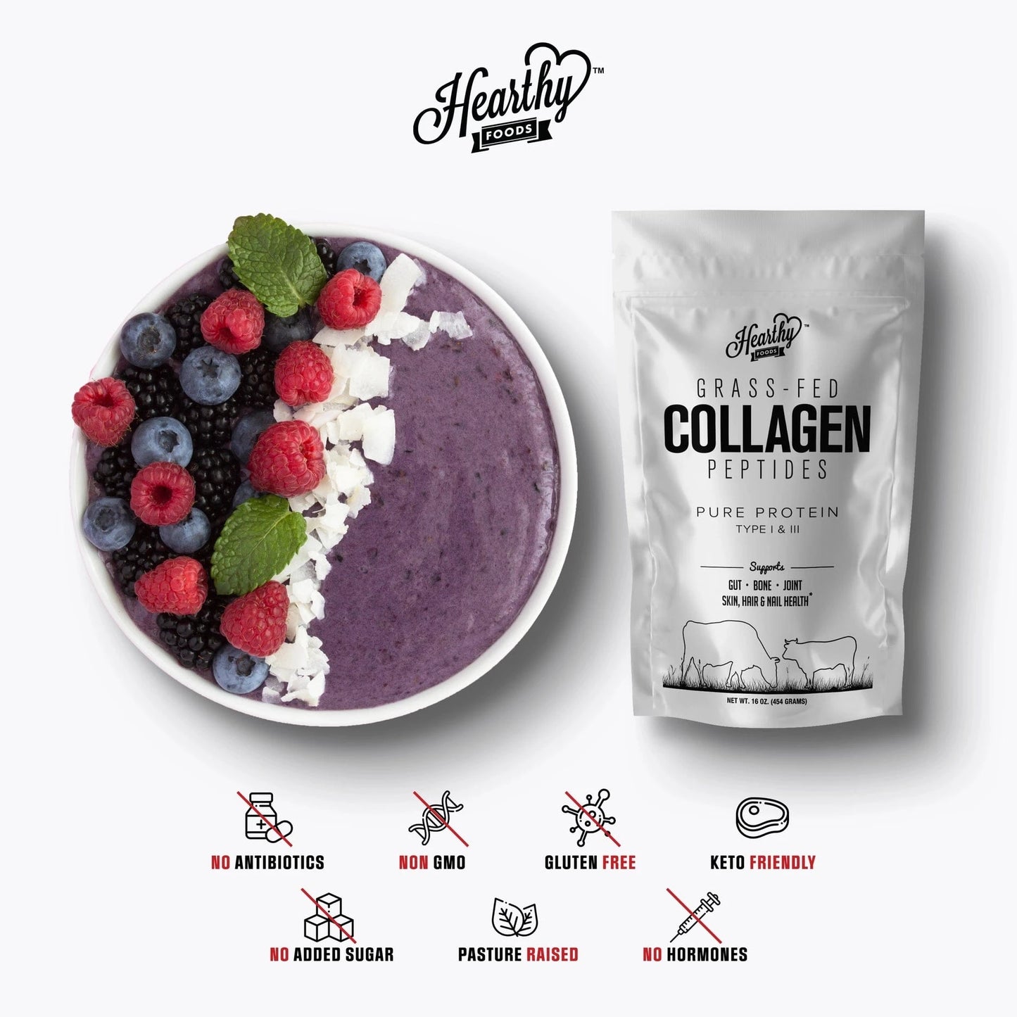 
                  
                    Collagen Peptides – Grass-Fed, Type I & III
                  
                