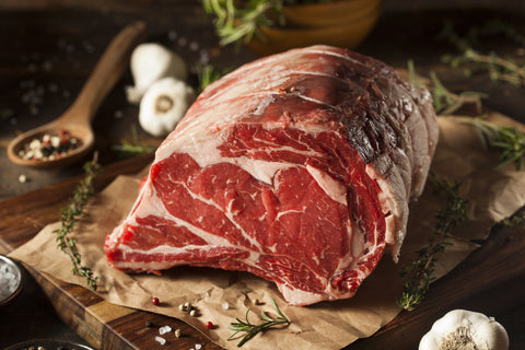 Grass-fed grass-finished organic prime rib roast