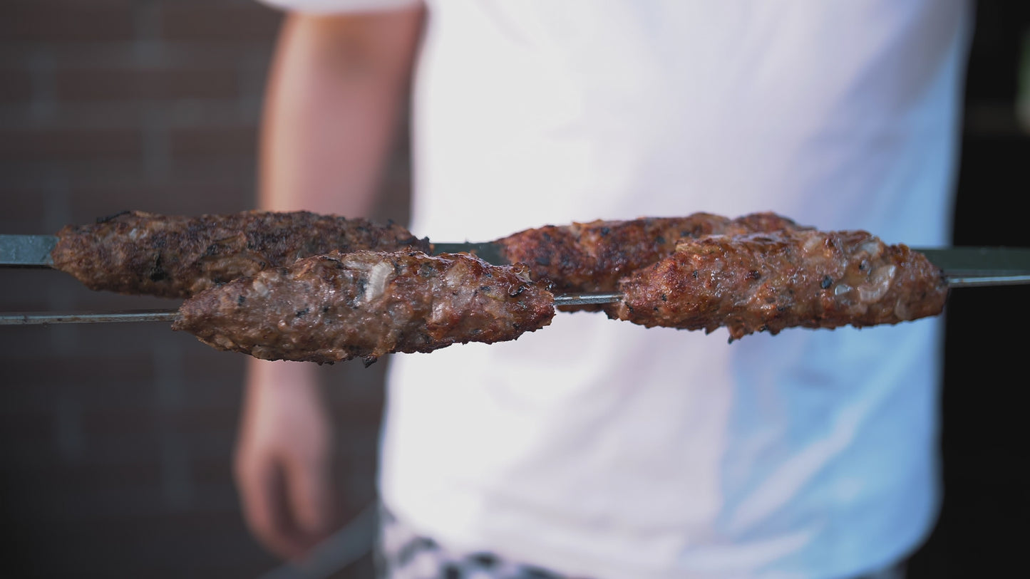 
                  
                    Load and play video in Gallery viewer, Ground meat skewers cooking on the grill - BillyDoe Meats
                  
                