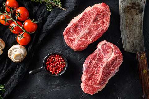 Black Angus flat iron steak cut